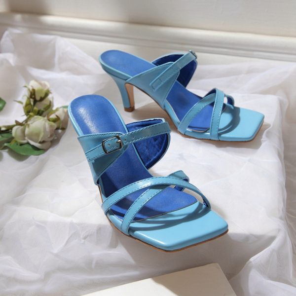 All-Match Office Girl Slip-On Kitten Heel Sandals