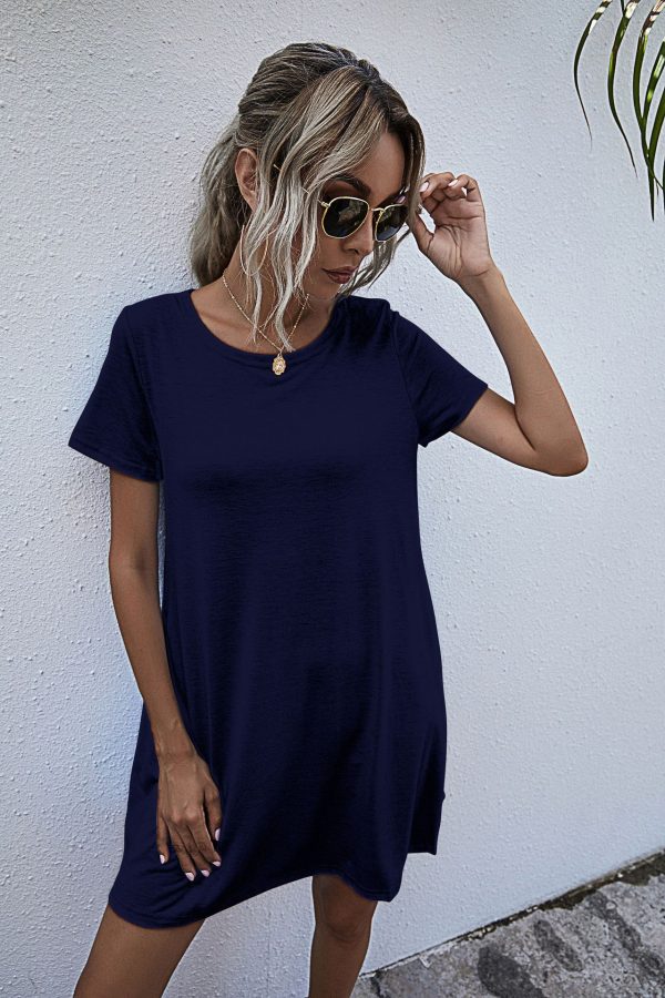 Summer Short Sleeve Pocket Dress for Women - Image 3