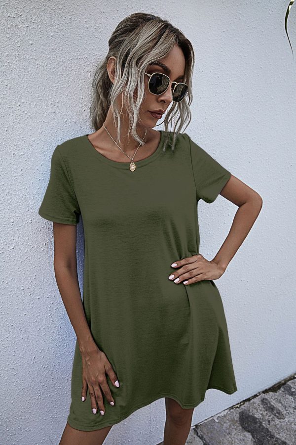 Summer Short Sleeve Pocket Dress for Women - Image 2