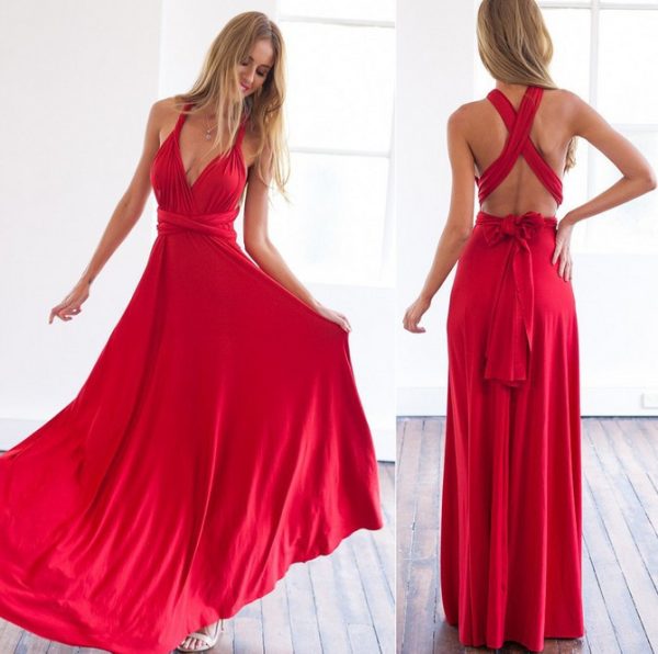 Criss-Cross Backless Bandage One-Piece Sexy Maxi Dress - Image 4