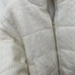 Women’s Winter Cotton Padded Stand Collar Knitted Short Jacket photo review