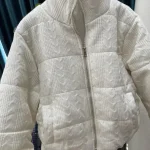 Women’s Winter Cotton Padded Stand Collar Knitted Short Jacket photo review