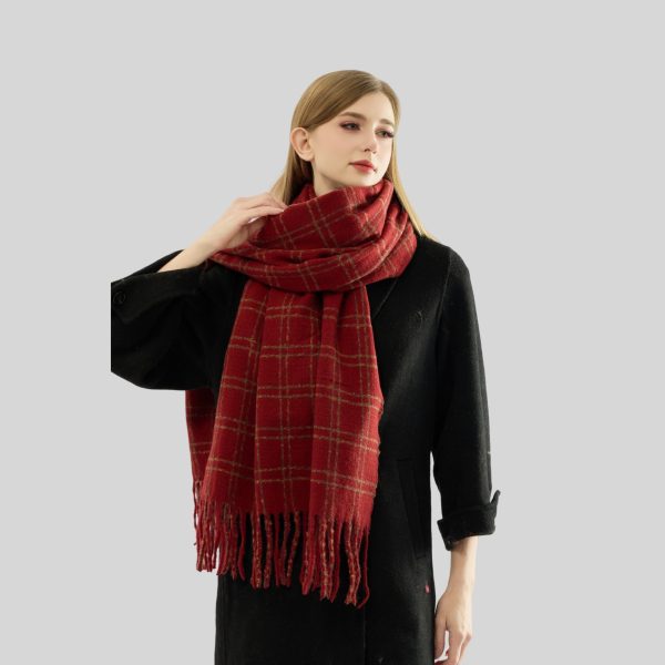 Color-Matching Plaid Scarf for Women - Image 4