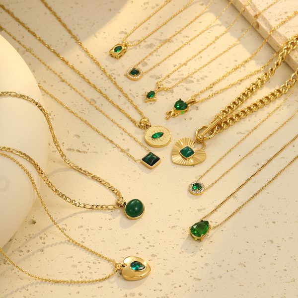 Retro Easy Matching Geometric Abstract Green Zircon Series - Image 2