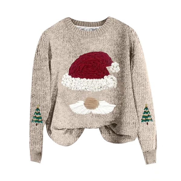 Autumn Winter Christmas Sweater Loose Pullover Knitted Top Casual Sweater - Image 3