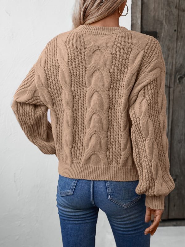 Retro Cable Knit Loose Pullover Sweater for Women - Image 2