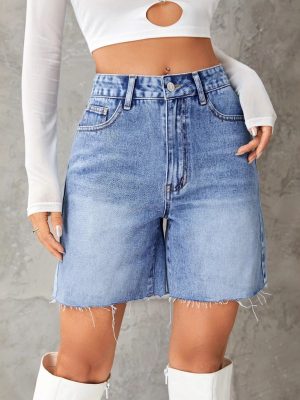 Casual High-Waist Denim Shorts for Women