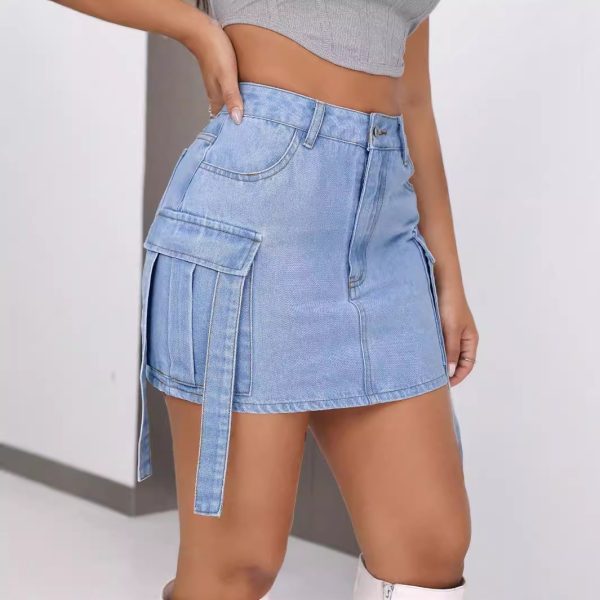 Ribbon Casual Denim Skirt for Women - Image 3