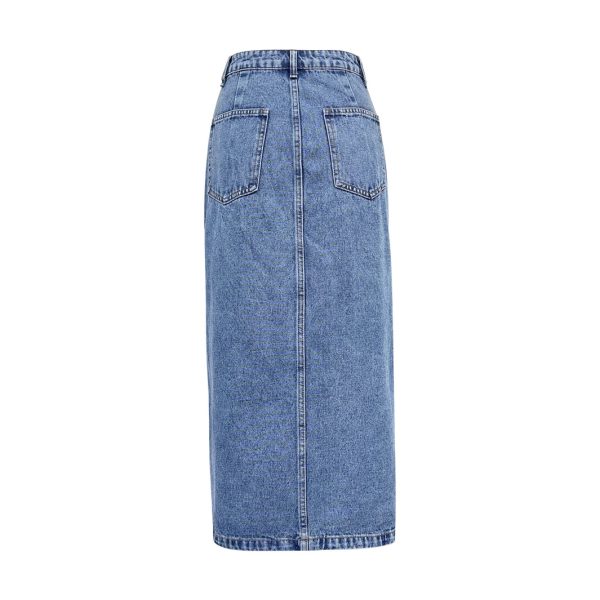 Casual Slit Denim Skirt for Women - Image 3