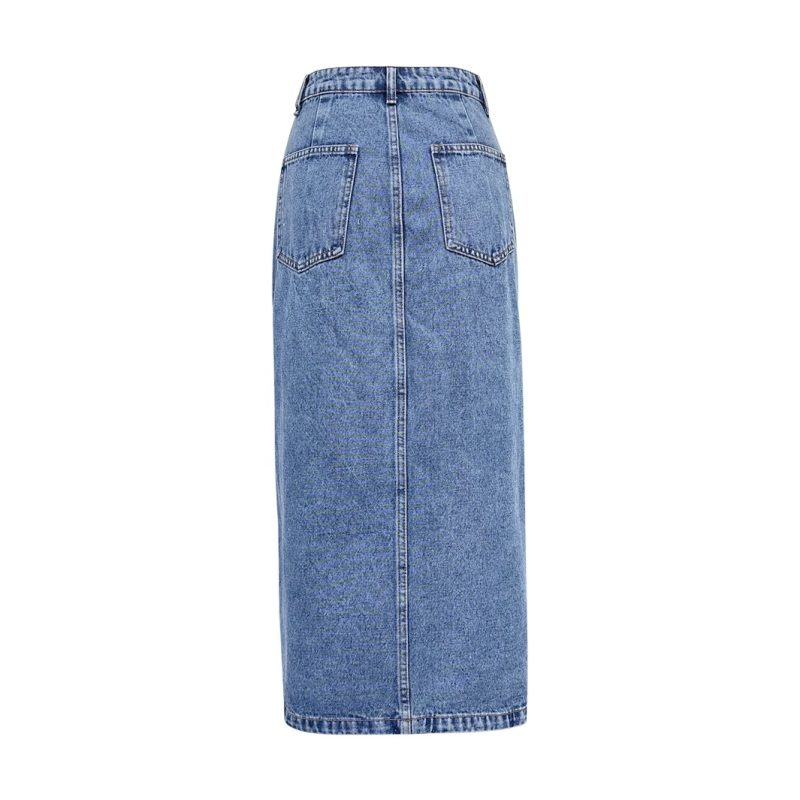 Casual Slit Denim Skirt for Women - Image 3