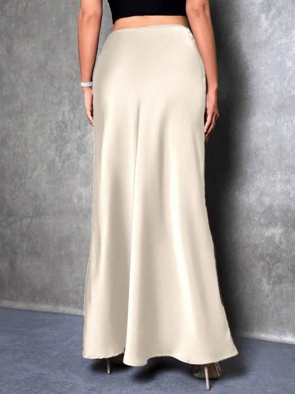 Women’s Satin A-Line Long Skirt - Image 3