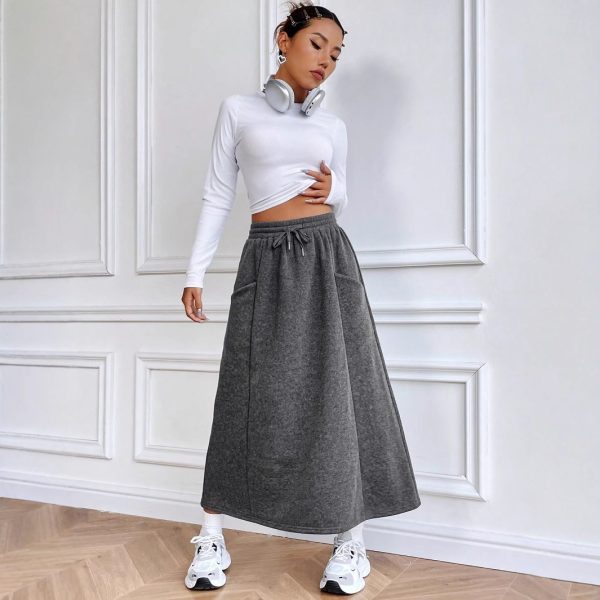 Casual Elastic Waist Skirt for Autumn & Winter - Image 5