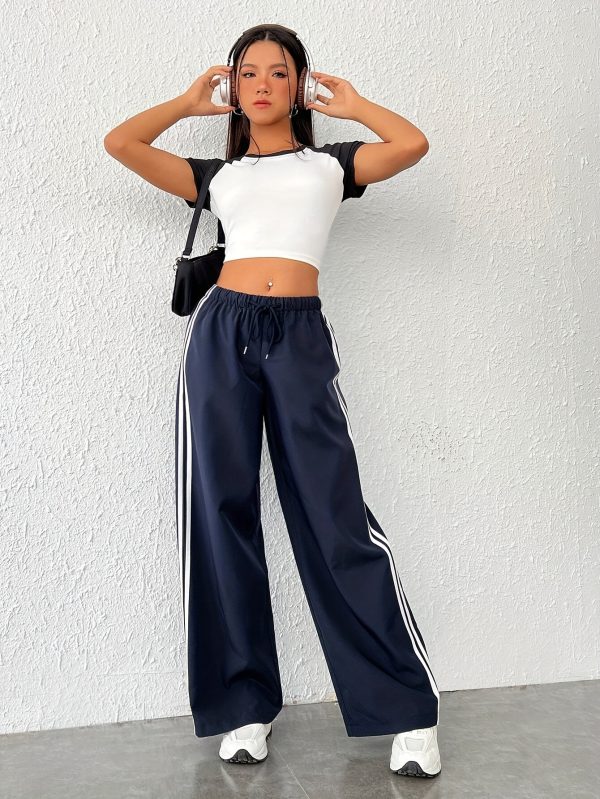 Women’s High Waist Side Stripe Sports Pants - Image 2