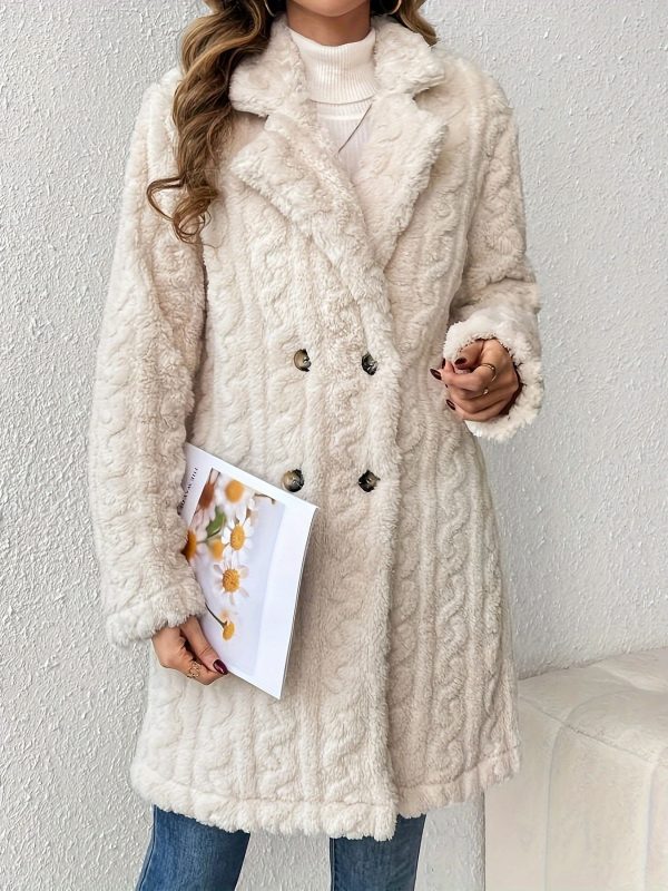 Women’s Twist Texture Double-Sided Plush Cardigan Coat - Image 2