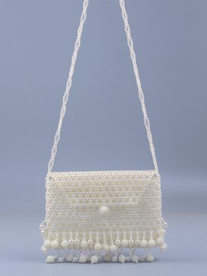 Pearl Beaded Hollow Bayberry Tassel Shoulder Messenger Bag