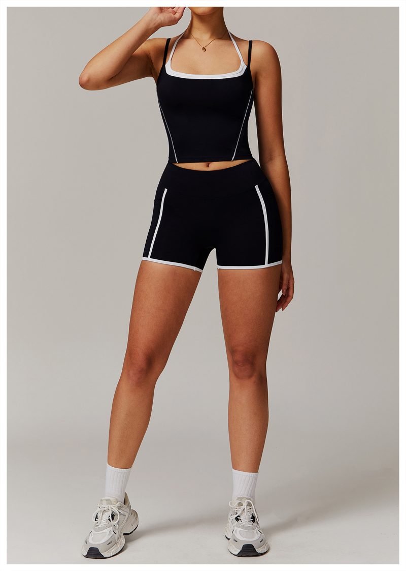 Faux Two-Piece Halter Beauty Back Yoga Set - Image 3