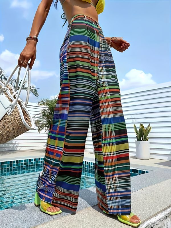 Printed High-Waist Wide-Leg Pants for Women - Image 3