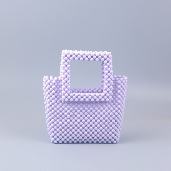 Popular Acrylic Handwoven Colorful Square Clutch Bag for Women - Image 7