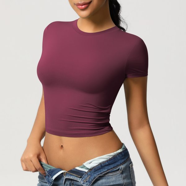 Casual Tight Quick-Drying Workout Top, Short Sleeve Yoga T-Shirt