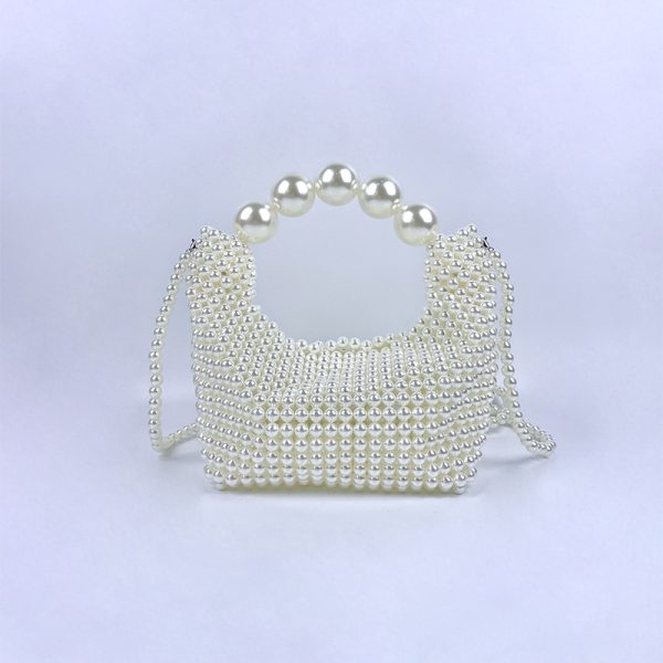 Luxury Hand-Woven Large Pearl Shoulder Tote for Women