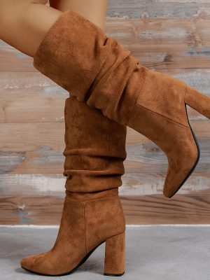 Women’s Autumn Winter High Heel Pile Boots