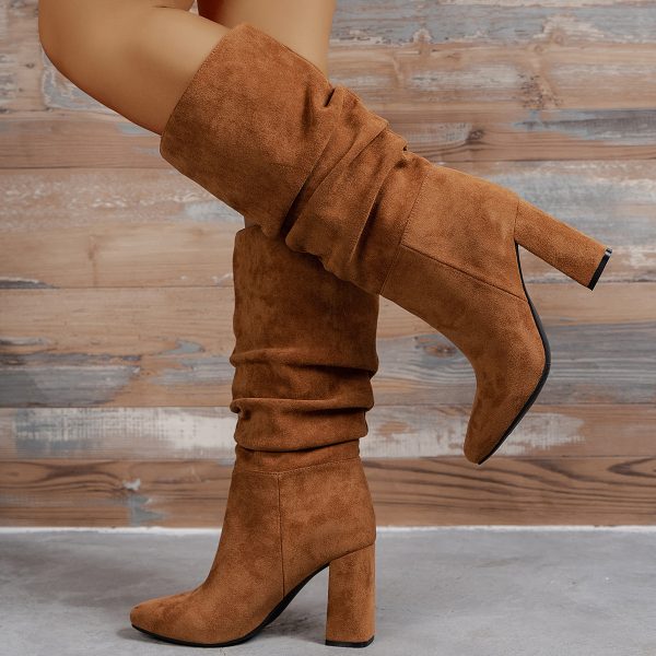 Women’s Autumn Winter High Heel Pile Boots