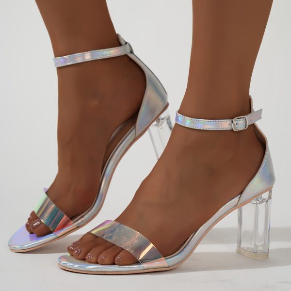 Fairy One-Strap High Heel Sandals with Crystal Belt Buckle