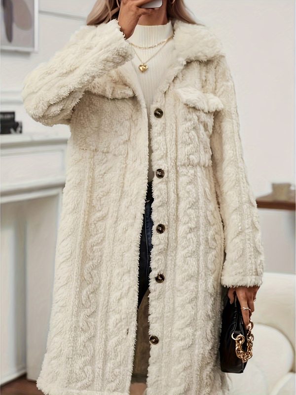 Women’s Fur-Collared Plush Coat - Image 3