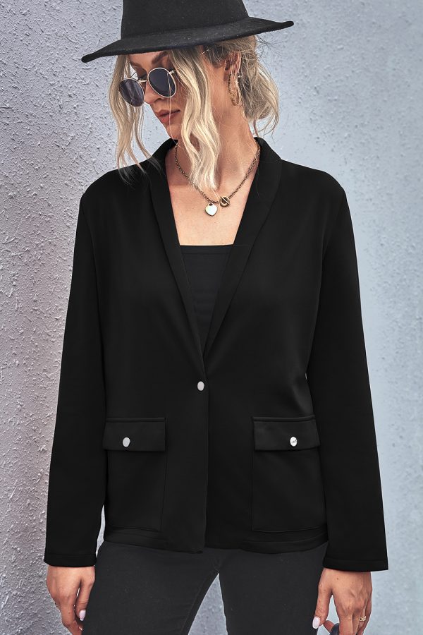 Autumn Winter Women’s Beautiful Square Pocket Blazer - Image 4