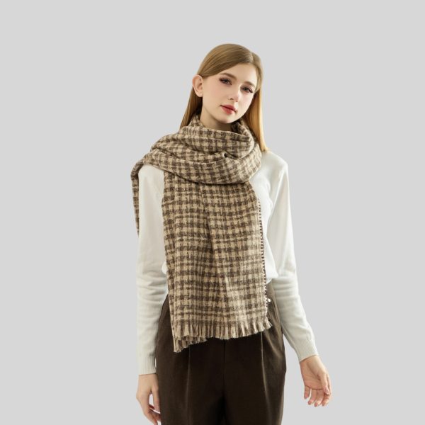 Winter Women’s Plaid Scarf – All-Match, Thick Warm Bag Edge Korean Style Scarf - Image 3