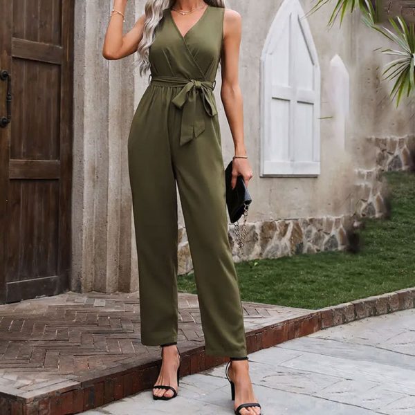 Women’s Elegant Sleeveless Summer Office Jumpsuit - Image 2