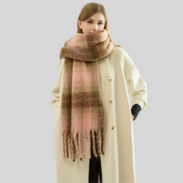 Thick Braided Mohair Scarf for Women - Warm Winter Accessory