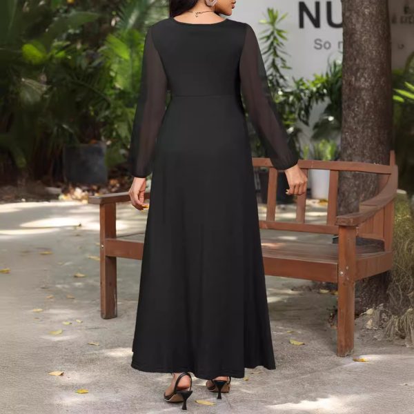 Wal-Mart Spring Autumn Elegant Black Mid-Length Dress for Women - Image 2