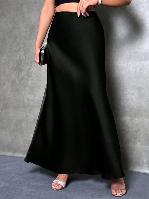 Women’s Satin A-Line Long Skirt - Image 4