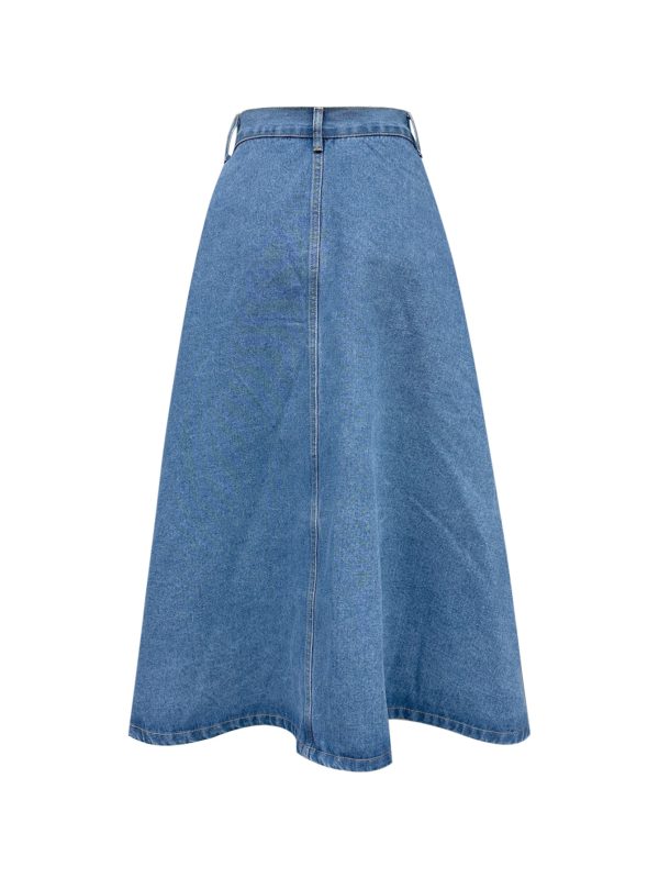 Elegant High-Waist Big Swing Denim Skirt for Women - Image 3