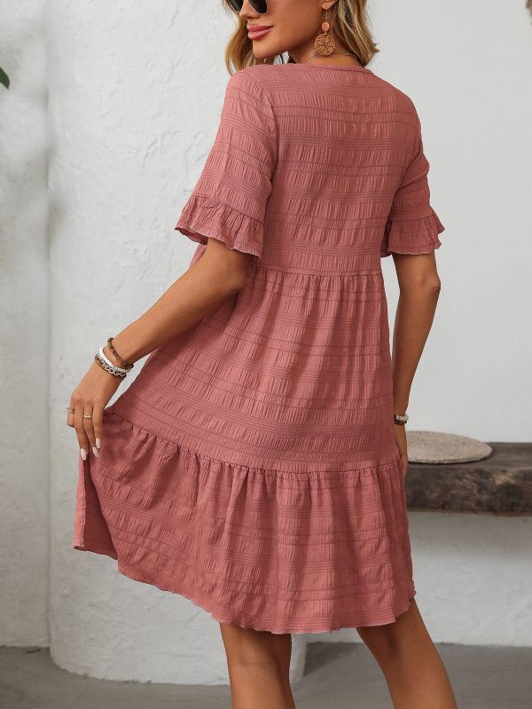 Spring Summer Women’s Loose Casual Short Sleeve Flowy Dress - Image 2