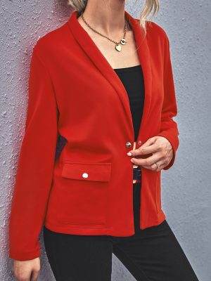 Autumn Winter Women’s Beautiful Square Pocket Blazer