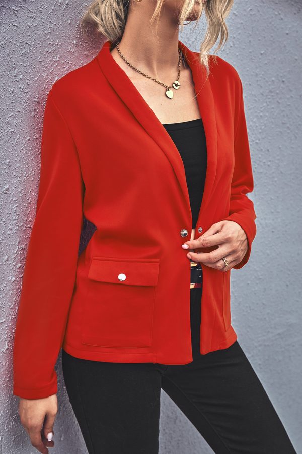 Autumn Winter Women’s Beautiful Square Pocket Blazer