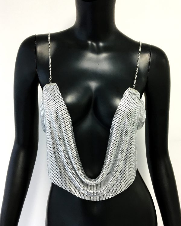 Spring Summer Metal Chain Mesh Top - Sexy Aluminum Suspenders - Image 4