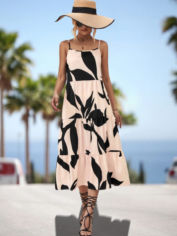 Spring Summer Women’s Spaghetti-Strap Floral Print Dress - Image 4