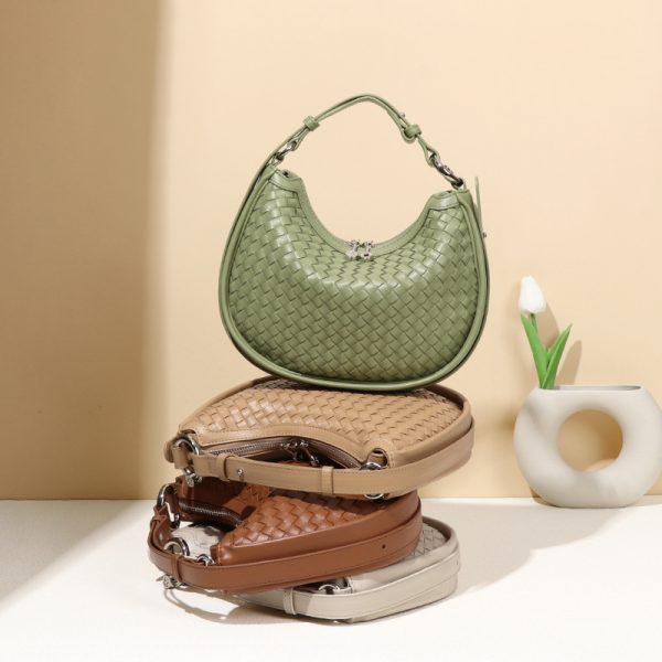 Soft Leather Oval Saddle Woven Bag - Image 3