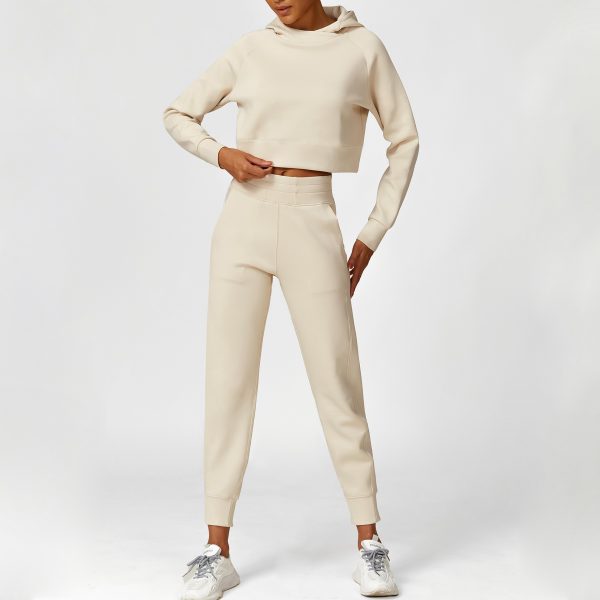 Hooded Loose Fit Sweater and Sweatpants Set for Women