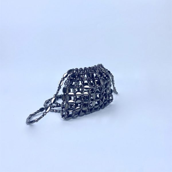 Shiny Retro Handwoven Sequin Beaded Acrylic Shoulder Phone Bag - Image 2