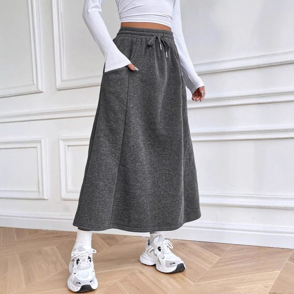 Casual Elastic Waist Skirt for Autumn & Winter