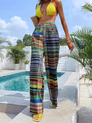 Printed High-Waist Wide-Leg Pants for Women