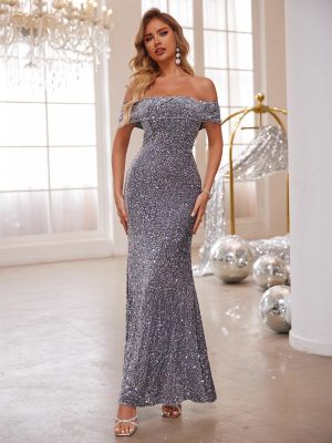 Women’s Off the Shoulder Sequin Formal Dress