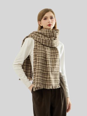 Winter Women’s Plaid Scarf – All-Match, Thick Warm Bag Edge Korean Style Scarf