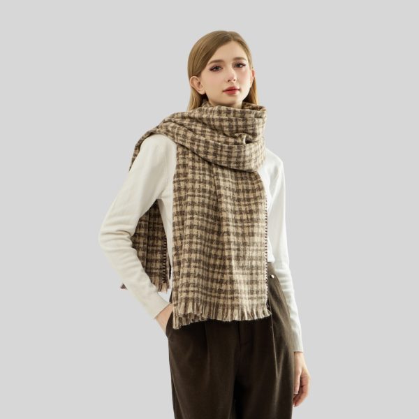 Winter Women’s Plaid Scarf – All-Match, Thick Warm Bag Edge Korean Style Scarf