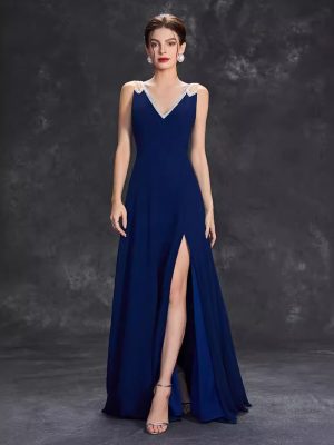 Women’s Solid Color Evening Dress