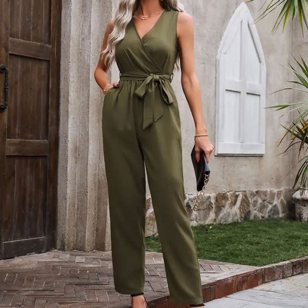 Women’s Elegant Sleeveless Summer Office Jumpsuit - Image 3